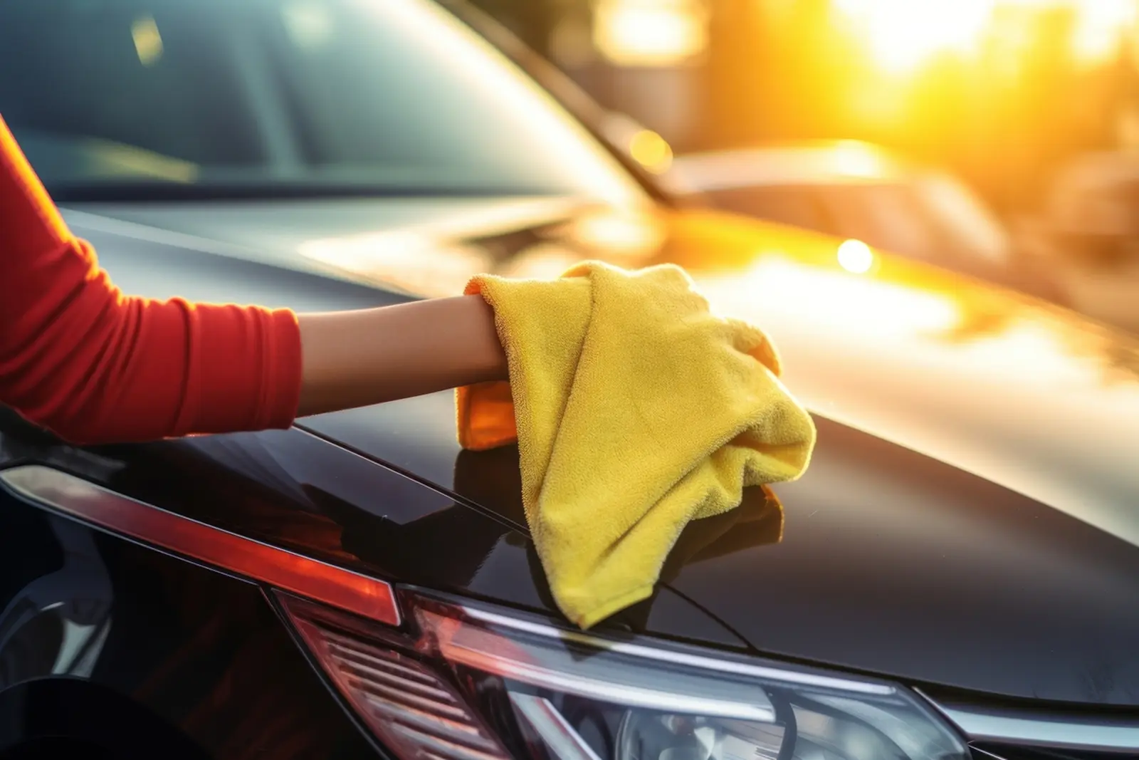 Niebieski Nissan po detailingu