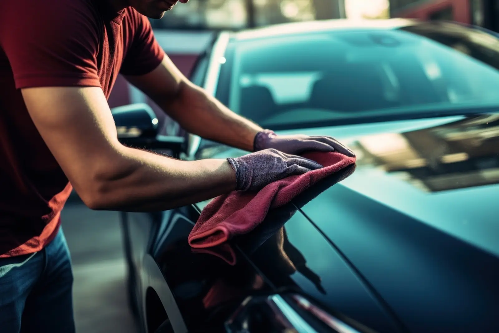 Szary Mercedes AMG po detailingu